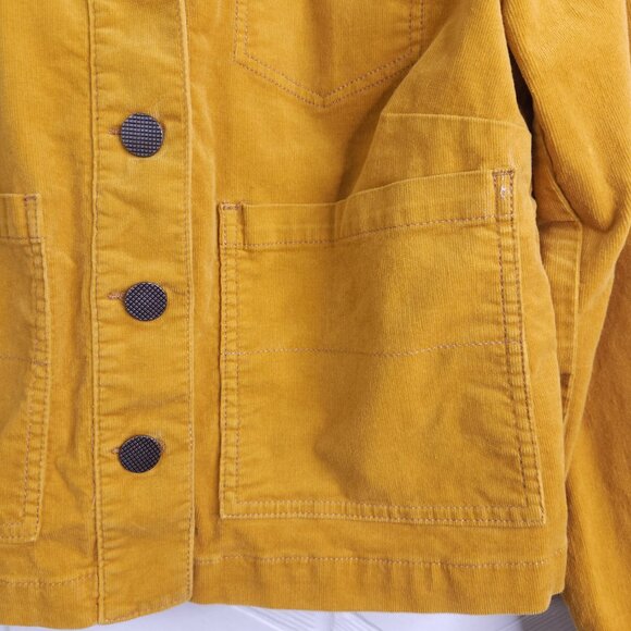 Cabi Mustard Yellow Citizen Stretch Corduroy Crop Trucker Jacket HTF 3909 S - Picture 4 of 7